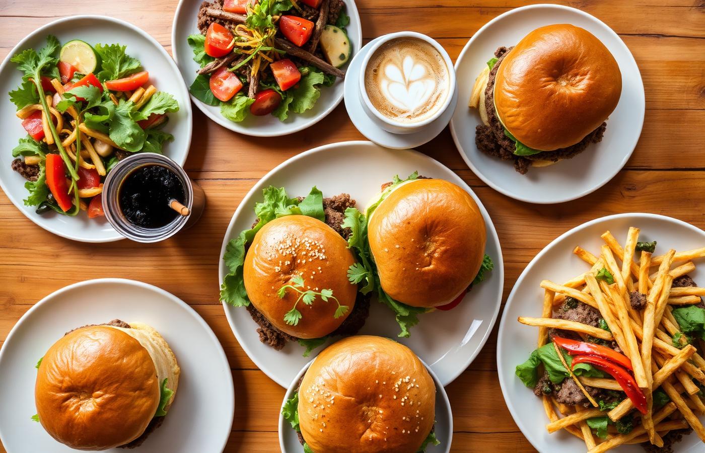A spread of food court favourites